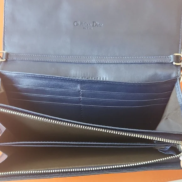 Dior Cannage Navy Blue Wallet On Chain - Picture 4 of 14